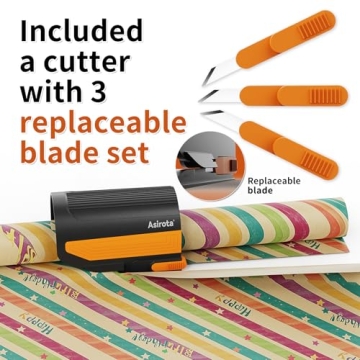 Wrapping Paper Cutter with 3 Blades for Easy Gift Wrapping