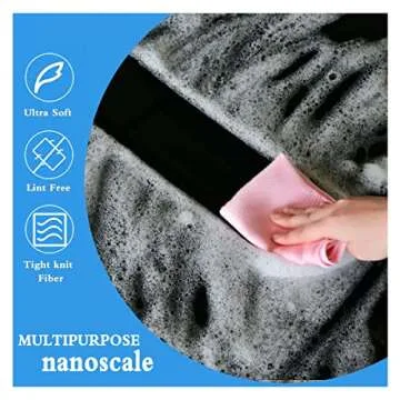 Siligli Streak Free Miracle Cleaning Cloths, Reusable Kitchen Towels, Easy Clean Cloth, Nanoscale Cleaning Cloth, Window Mirror Cleaning Cloth, 11.8"×15.6", Pack of 8 (Color Shipped Randomly)