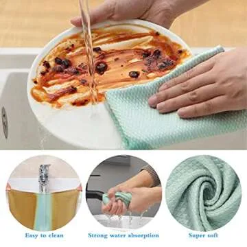 Siligli Streak Free Miracle Cleaning Cloths, Reusable Kitchen Towels, Easy Clean Cloth, Nanoscale Cleaning Cloth, Window Mirror Cleaning Cloth, 11.8"×15.6", Pack of 8 (Color Shipped Randomly)