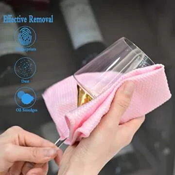 Siligli Streak Free Miracle Cleaning Cloths, Reusable Kitchen Towels, Easy Clean Cloth, Nanoscale Cleaning Cloth, Window Mirror Cleaning Cloth, 11.8"×15.6", Pack of 8 (Color Shipped Randomly)