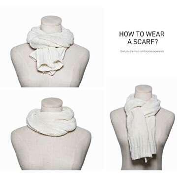 SOJOS Lightweight Ultra Soft Chenille Ribbed Thick Scarf Knit Shawl for Women for Fall Winter Shawl Wrap SC326 with Beige