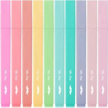 Aesthetic Highlighters - 10 Pastel No Bleed Set