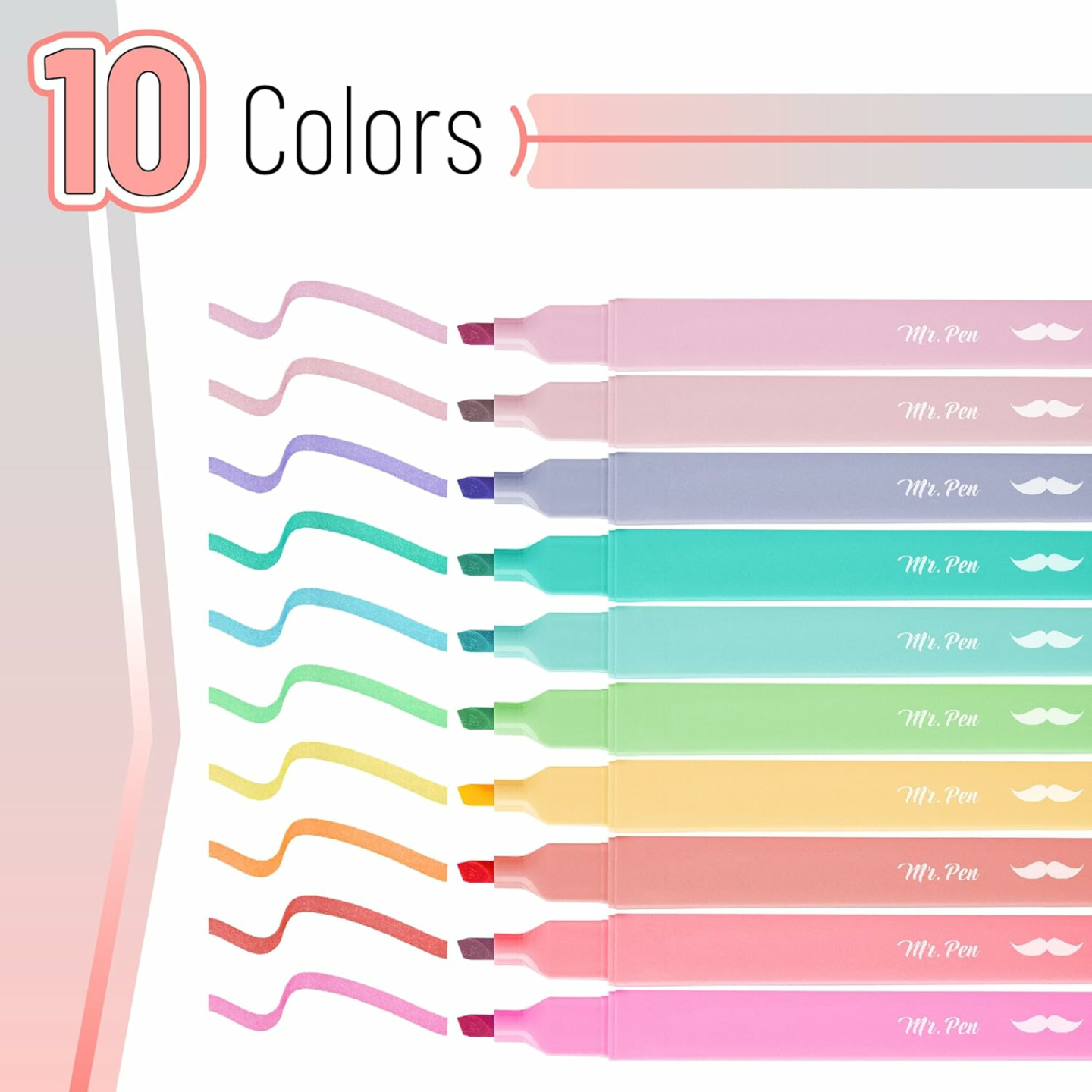 Aesthetic Highlighters - 10 Pastel No Bleed Set