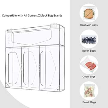 Large Acrylic Ziplock Bag Storage Organizer Solution