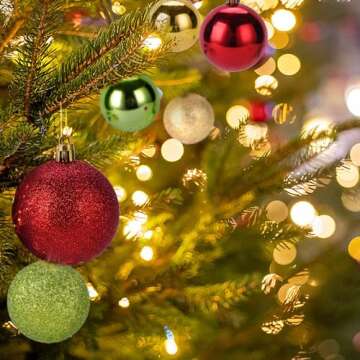 30ct Shatterproof Christmas Ball Ornaments Set for Holiday Decor