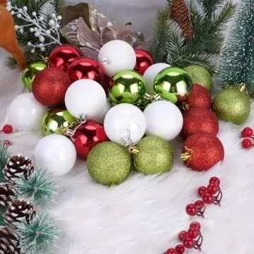 30ct Shatterproof Christmas Ball Ornaments Set for Holiday Decor