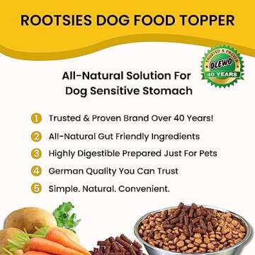 Olewo Rootsies Food Topper – Sensitive Stomach Dog Food, Fiber for Dog Stool Hardener, Dog Food To...