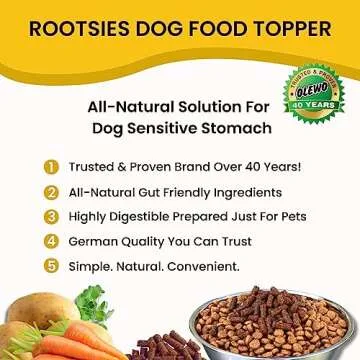 Olewo Rootsies Food Topper – Sensitive Stomach Dog Food, Fiber for Dog Stool Hardener, Dog Food To...