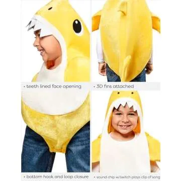 Rubies Toddler Baby Shark Costume for Themed Parties and Halloween, Multi, Toddler US