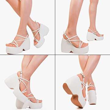 CELNEPHO Comfortable Chunky Heels Summer Platform Sandals