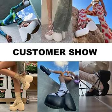 CELNEPHO Comfortable Chunky Heels Summer Platform Sandals