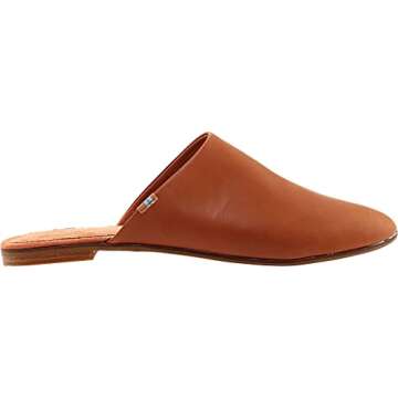 TOMS Jutti Mule Flats Hazel Leather 10014168 Women's Size 10