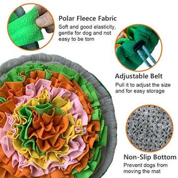 Snuffle Mat for Dogs, Interactive Foraging Puzzle Blanket, Nosework Feeding Bowl Sniffing Pad for Cats Puppies Small Medium Pets