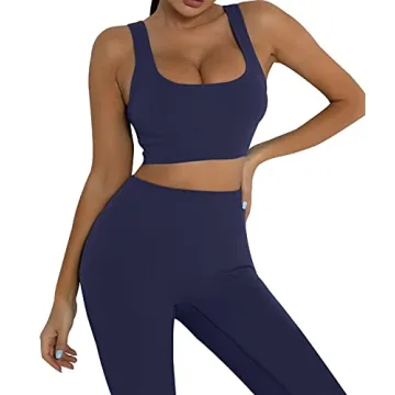 TWFRHC Women's Workout Sets Ribbed Tank 2 Piece Seamless High Waist Gym Outfit Yoga Shorts Sets