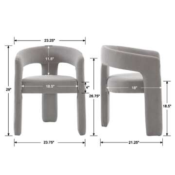 QUINJAY Modern Chenille Barrel Dining Chair Upholstered Fabric Dining Room Chair with Arm Comfy Acce...