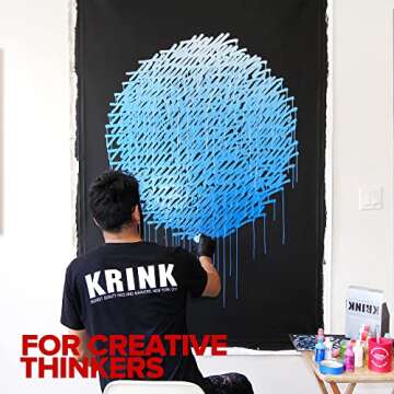 Krink K-60 Gold Paint Marker - Vibrant and Opaque Fine Art Graffiti Markers for Canvas Metal Glass Paper and More - Alcohol-Based Permanent Graffiti Mop Krink Paint Marker for Lasting Tags