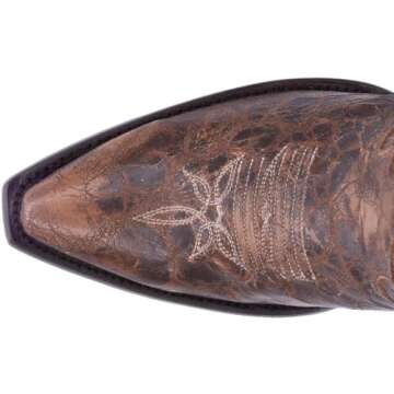 Dan Post Womens Jilted Embroidered Snip Toe Dress Boots Over the Knee High Heel 3" & Up - Brown - Size 9 M