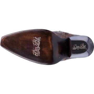 Dan Post Womens Jilted Embroidered Snip Toe Dress Boots Over the Knee High Heel 3" & Up - Brown - Size 9 M