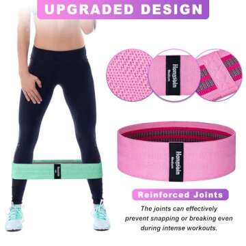 Honmein Resistance Bands for Working Out, 3 Levels Exercise Bands Workout Bands Set for Women Men, Hip Legs Booty Bands for Home Fitness, Gym, Yoga, Pilates (Assorted)