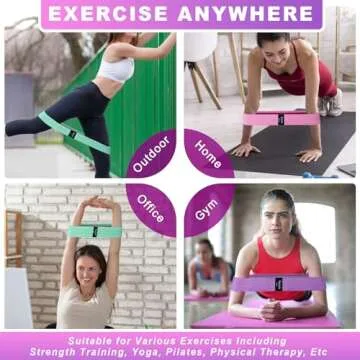 Honmein Resistance Bands for Working Out, 3 Levels Exercise Bands Workout Bands Set for Women Men, Hip Legs Booty Bands for Home Fitness, Gym, Yoga, Pilates (Assorted)