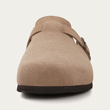 Comfortable KIDMI Women's Suede Clogs with Arch Support