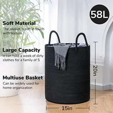 Goodpick Laundry Basket – Versatile Woven Storage Bin