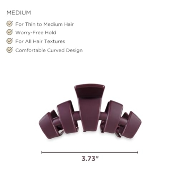 TELETIES Classic Medium Hair Clip - Strong Grip & Comfort