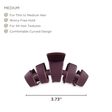 TELETIES Classic Medium Hair Clip - Strong Grip & Comfort