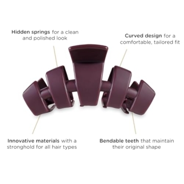 TELETIES Classic Medium Hair Clip - Strong Grip & Comfort