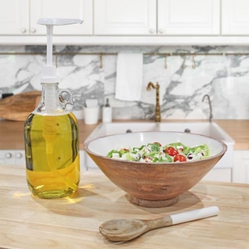 Cornucopia Brands Half Gallon Glass Pump Dispenser Bottle, 64-Ounce Jug w/Pump for Sauces, Syrups, Soaps and More