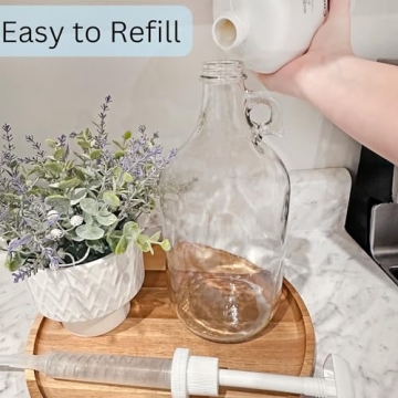 Cornucopia Brands Half Gallon Glass Pump Dispenser Bottle, 64-Ounce Jug w/Pump for Sauces, Syrups, Soaps and More