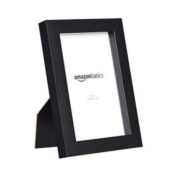 Amazon Basics Rectangular Photo Picture Frame, 8" x 10", Pack of 5, 11.22 x 9.21 inches, Black