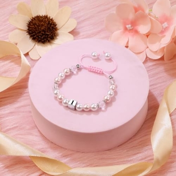 1st Birthday Adjustable Pearl Bracelet Gift