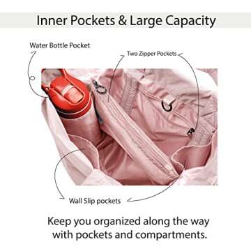 ODODOS 19L Multi Hobo Bags 2.0 with 2 Straps for Women, Totes Handbags, Crossbody Shoulder Bags, Blush Pink