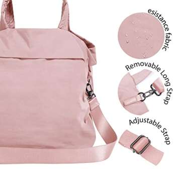 ODODOS 19L Multi Hobo Bags 2.0 with 2 Straps for Women, Totes Handbags, Crossbody Shoulder Bags, Blush Pink