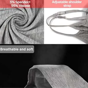 BQTQ 5 Pcs Women's Camisole Tank Top Undershirt Spaghetti Strap Basic Camisoles, XXL