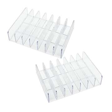 Halyuhn Acrylic Organizer 2 Pack - 7 Slot Storage Solution