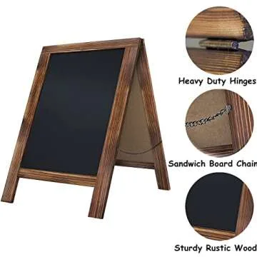 Versatile Rustic Double-Sided Chalkboard with Markers