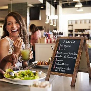 Versatile Rustic Double-Sided Chalkboard with Markers
