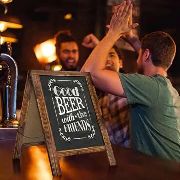 Versatile Rustic Double-Sided Chalkboard with Markers