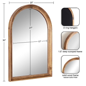 Kate and Laurel Arched Wooden Wall Mirror - 20 x 30