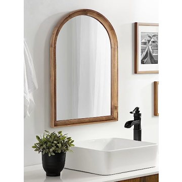 Kate and Laurel Arched Wooden Wall Mirror - 20 x 30