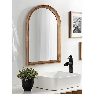 Kate and Laurel Arched Wooden Wall Mirror - 20 x 30