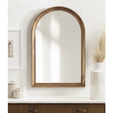 Kate and Laurel Arched Wooden Wall Mirror - 20 x 30