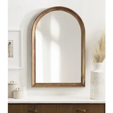 Kate and Laurel Arched Wooden Wall Mirror - 20 x 30