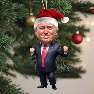 Trump Christmas Ornaments - Dancing 2D Car Hanging Decor