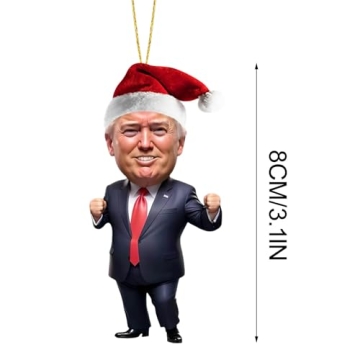 Trump Christmas Ornaments - Dancing 2D Car Hanging Decor