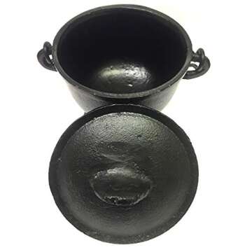Cast Iron Cauldron with Handle & Lid for Rituals