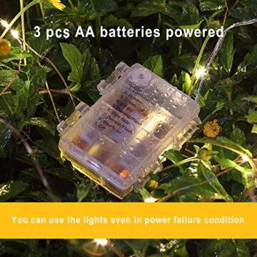 Aluan Christmas Lights Fairy String Lights 100 LED 36ft USB or Battery Operated 8 Modes Waterproof LED String Lights for Home Patio Party Wedding Christmas Indoor Outdoor Decoration, Warm White