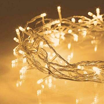 Aluan Christmas Lights Fairy String Lights 100 LED 36ft USB or Battery Operated 8 Modes Waterproof LED String Lights for Home Patio Party Wedding Christmas Indoor Outdoor Decoration, Warm White